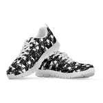 Grey And White Shark Pattern Print White Sneakers