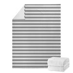 Grey And White Striped Pattern Print Blanket