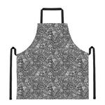 Grey And White Totem Pattern Print Apron