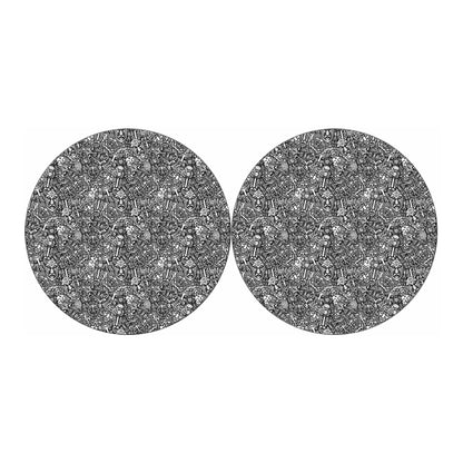 Grey And White Totem Pattern Print Car Coasters