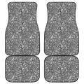 Grey And White Totem Pattern Print Front and Back Car Floor Mats