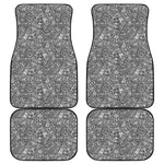 Grey And White Totem Pattern Print Front and Back Car Floor Mats