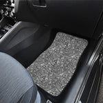 Grey And White Totem Pattern Print Front and Back Car Floor Mats
