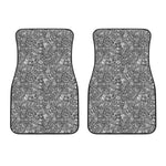 Grey And White Totem Pattern Print Front Car Floor Mats