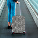 Grey And White Totem Pattern Print Luggage Cover