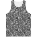Grey And White Totem Pattern Print Men's Tank Top