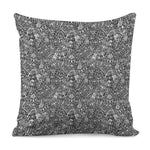 Grey And White Totem Pattern Print Pillow Cover