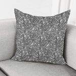 Grey And White Totem Pattern Print Pillow Cover