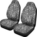 Grey And White Totem Pattern Print Universal Fit Car Seat Covers