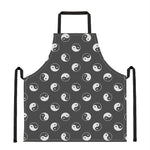 Grey And White Yin Yang Pattern Print Apron