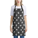 Grey And White Yin Yang Pattern Print Apron
