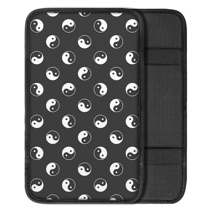 Grey And White Yin Yang Pattern Print Car Center Console Cover