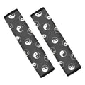 Grey And White Yin Yang Pattern Print Car Seat Belt Covers