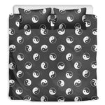 Grey And White Yin Yang Pattern Print Duvet Cover Bedding Set