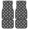 Grey And White Yin Yang Pattern Print Front and Back Car Floor Mats