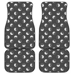 Grey And White Yin Yang Pattern Print Front and Back Car Floor Mats