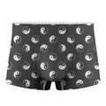 Grey And White Yin Yang Pattern Print Men's Boxer Briefs
