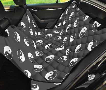 Grey And White Yin Yang Pattern Print Pet Car Back Seat Cover