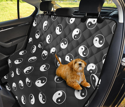 Grey And White Yin Yang Pattern Print Pet Car Back Seat Cover
