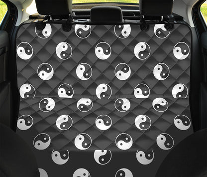 Grey And White Yin Yang Pattern Print Pet Car Back Seat Cover