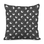 Grey And White Yin Yang Pattern Print Pillow Cover