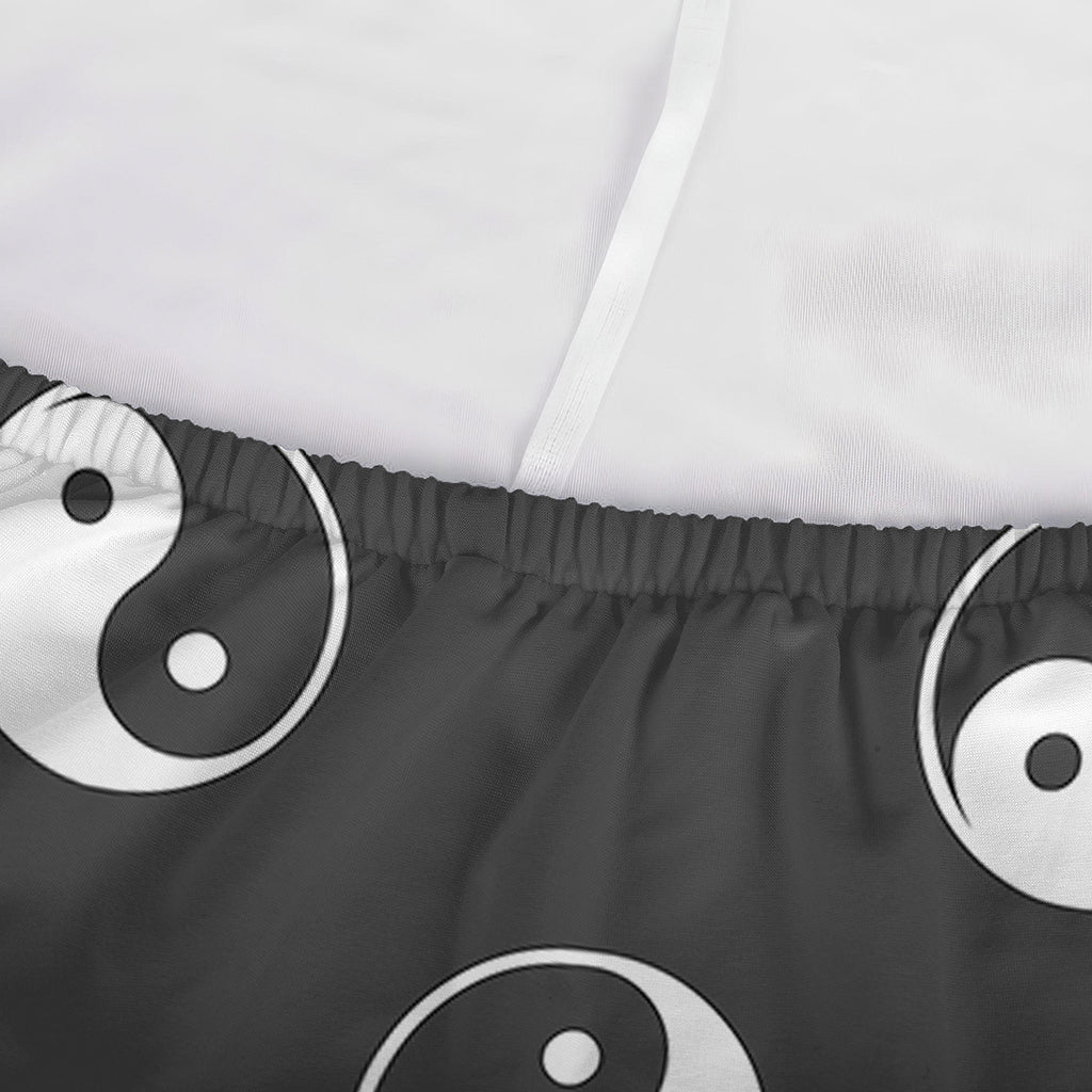 Grey And White Yin Yang Pattern Print Sofa Cover