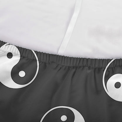 Grey And White Yin Yang Pattern Print Sofa Cover