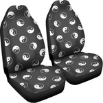 Grey And White Yin Yang Pattern Print Universal Fit Car Seat Covers