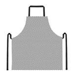 Grey And White Zigzag Pattern Print Apron