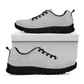 Grey And White Zigzag Pattern Print Black Running Shoes