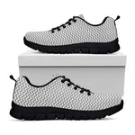 Grey And White Zigzag Pattern Print Black Sneakers