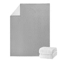 Grey And White Zigzag Pattern Print Blanket
