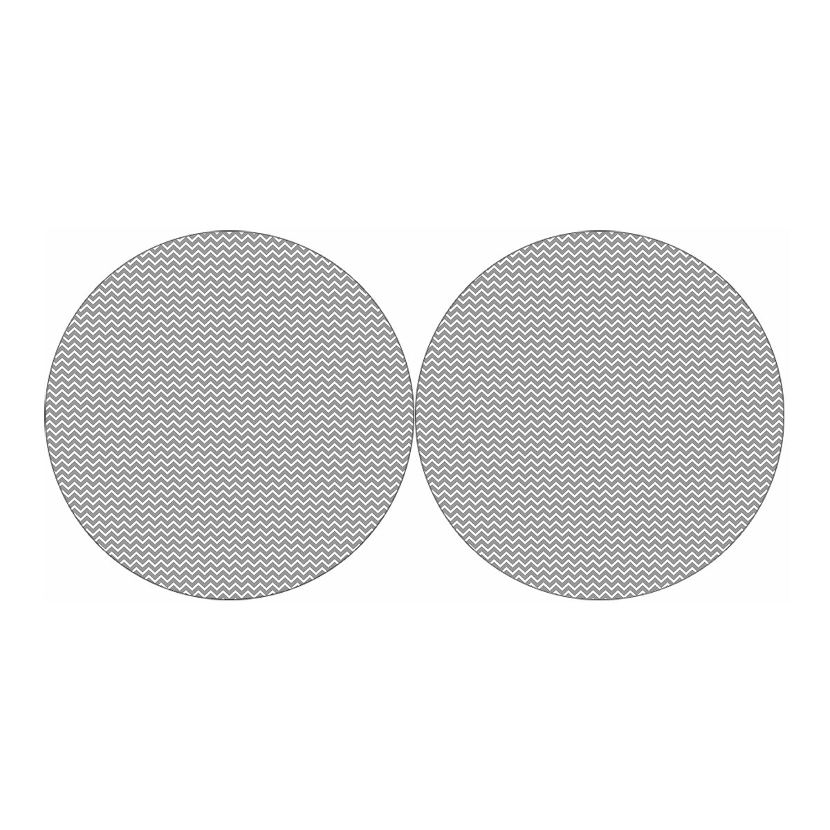 Grey And White Zigzag Pattern Print Car Coasters