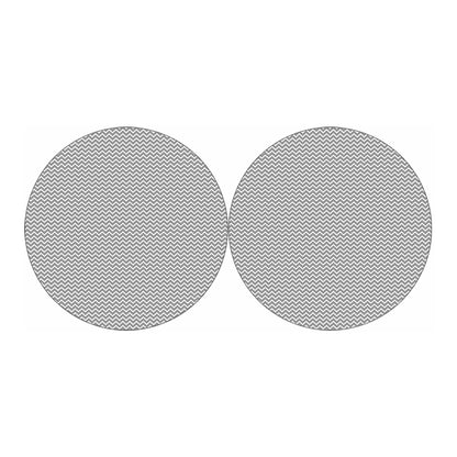 Grey And White Zigzag Pattern Print Car Coasters