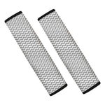 Grey And White Zigzag Pattern Print Car Seat Belt Covers