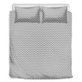 Grey And White Zigzag Pattern Print Duvet Cover Bedding Set