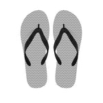 Grey And White Zigzag Pattern Print Flip Flops