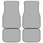 Grey And White Zigzag Pattern Print Front and Back Car Floor Mats