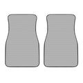 Grey And White Zigzag Pattern Print Front Car Floor Mats