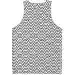 Grey And White Zigzag Pattern Print Men's Tank Top