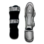Grey And White Zigzag Pattern Print Muay Thai Shin Guard