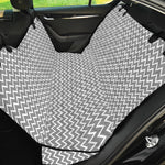Grey And White Zigzag Pattern Print Pet Car Back Seat Cover
