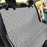 Grey And White Zigzag Pattern Print Pet Car Back Seat Cover