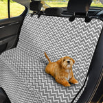 Grey And White Zigzag Pattern Print Pet Car Back Seat Cover