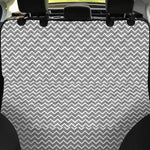Grey And White Zigzag Pattern Print Pet Car Back Seat Cover