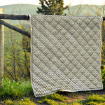 Grey And White Zigzag Pattern Print Quilt
