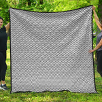 Grey And White Zigzag Pattern Print Quilt