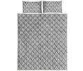Grey And White Zigzag Pattern Print Quilt Bed Set