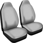 Grey And White Zigzag Pattern Print Universal Fit Car Seat Covers
