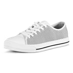 Grey And White Zigzag Pattern Print White Low Top Shoes